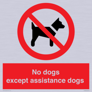 No dogs except assistance dogs